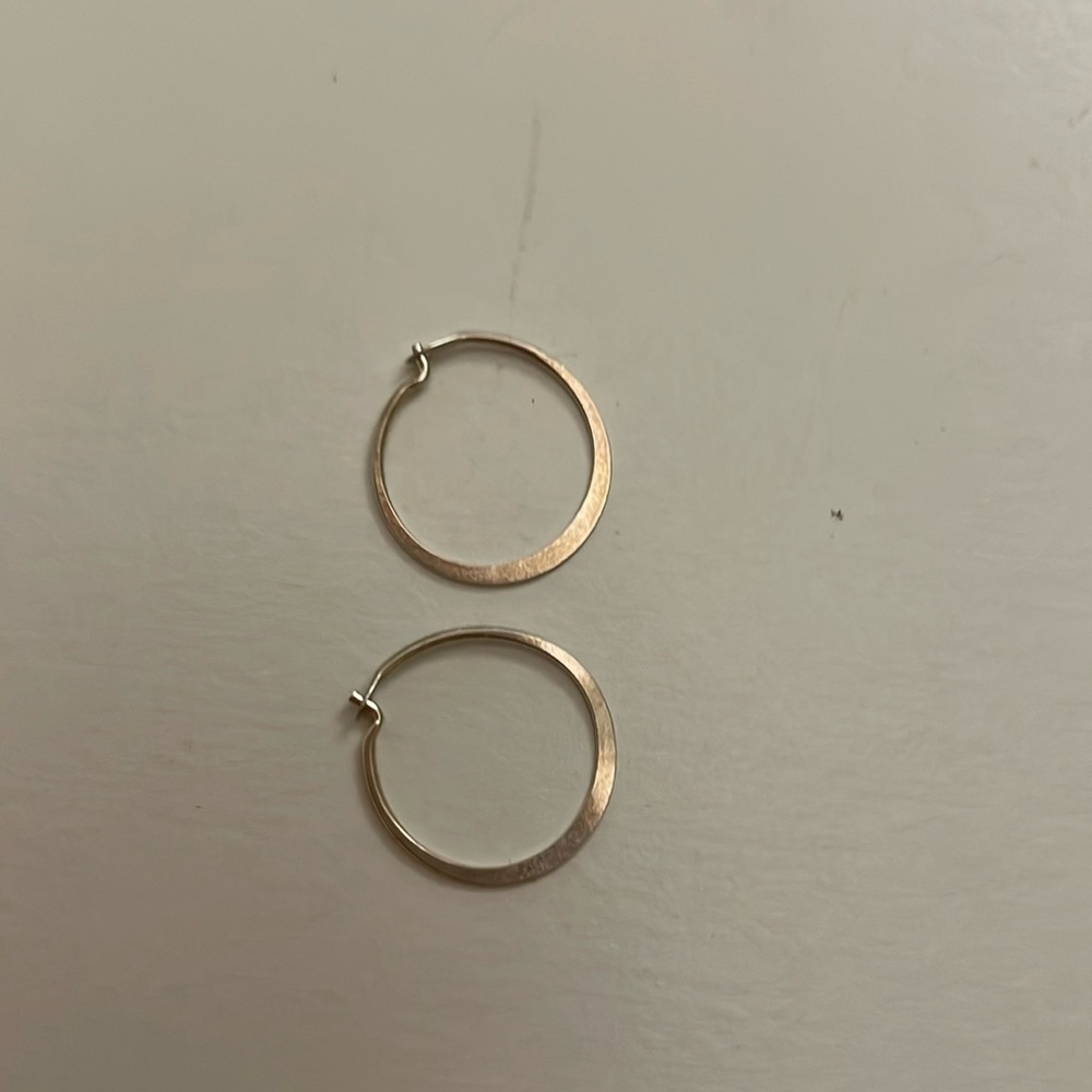 Hand made sterling silver hoops
